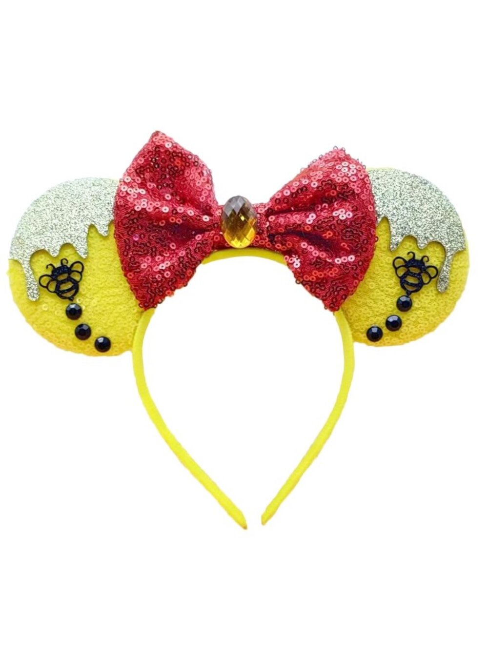 Women yellow Ghost plastic Anti-Slip Sequin Mickey Mouse Headband